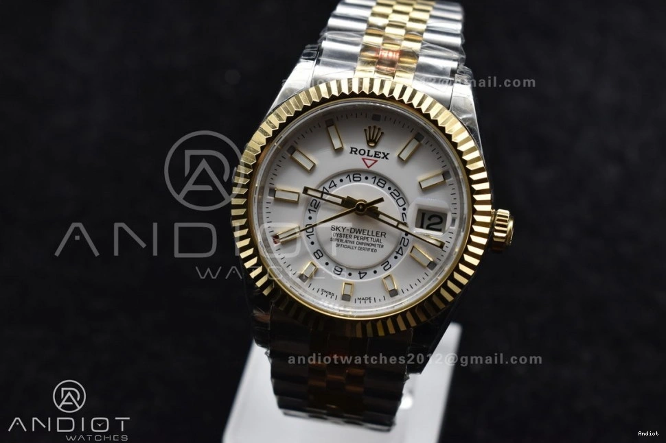 1113 YG Bracelet On Edition Skydweller SS Dial Noob YG SS Best White A23J ComfortFit 0813